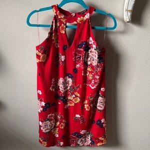 Staccato Red Floral Mini Dress